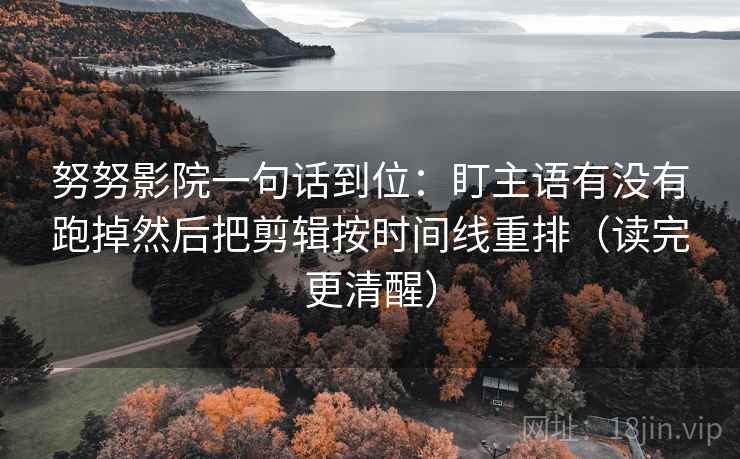 努努影院一句话到位：盯主语有没有跑掉然后把剪辑按时间线重排（读完更清醒）  第2张