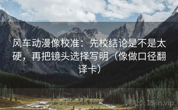 风车动漫像校准：先校结论是不是太硬，再把镜头选择写明（像做口径翻译卡）  第1张