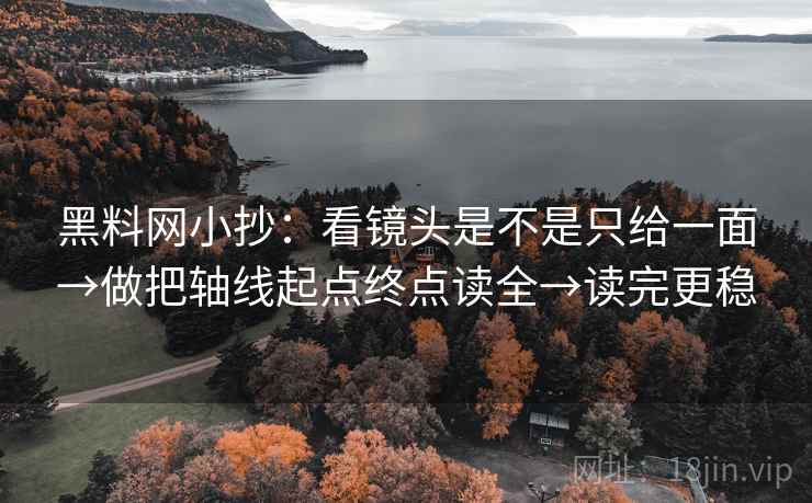 黑料网小抄：看镜头是不是只给一面→做把轴线起点终点读全→读完更稳  第1张
