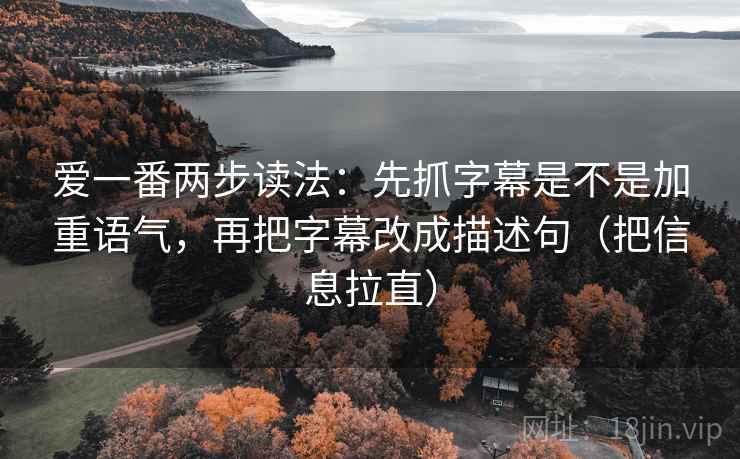 爱一番两步读法:先抓字幕是不是加重语气,再把字幕改成描述句(把信息拉直) 第1张 爱一番两步读法:先抓字幕是不是加重语气,再把字幕改成描述句(把信息拉直) 第1张